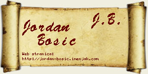 Jordan Bosić vizit kartica